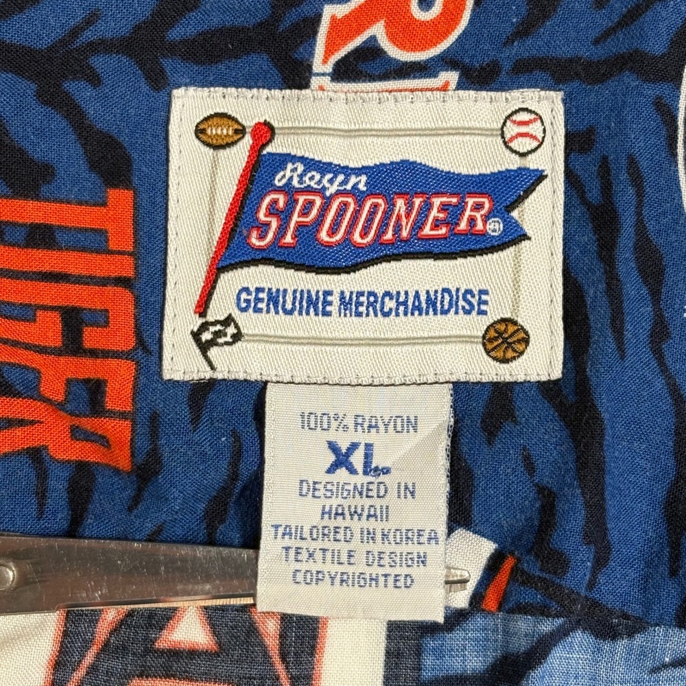 Reyn Spooner Auburn Tigers Shirt Mens XL Blue Rayon Button Down NCAA Gameday - Picture 4 of 6